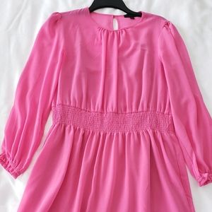 J Crew long sleeve pink dress